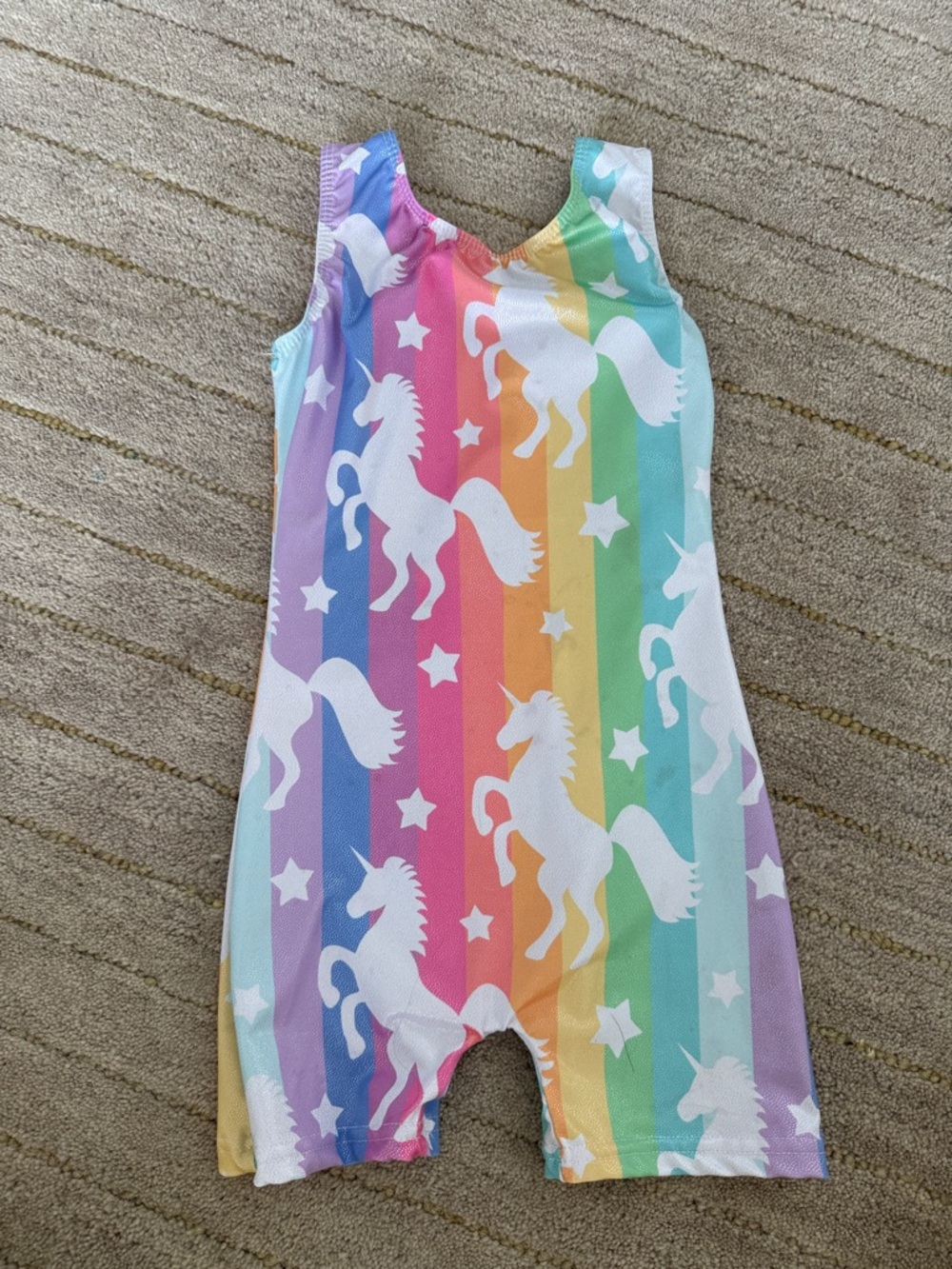 Girls Rainbow Unicorn gymnastics outfit